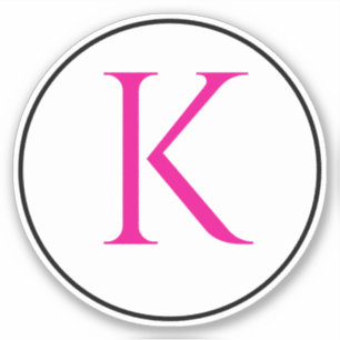 Monogram Initials Pink Black White Simple Minimal
