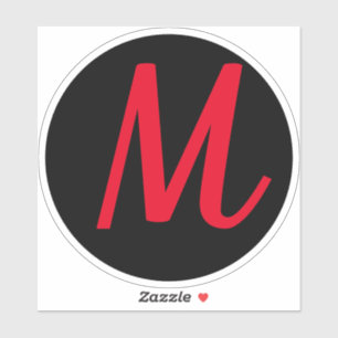 Monogram Initials Red Bold Custom Name Black Cool