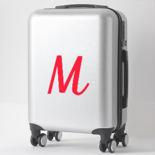 Monogram Initials Red Bold Custom Name Letter Text