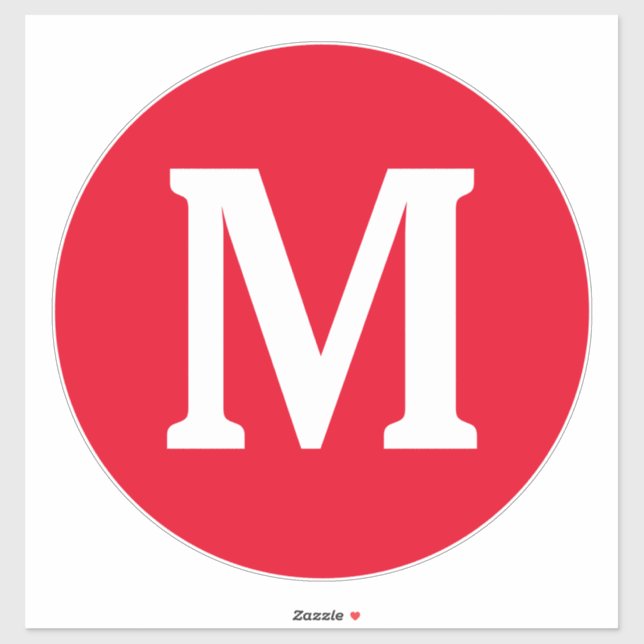 Monogram Initials Red white Bold Custom Name Cool  (Sheet)