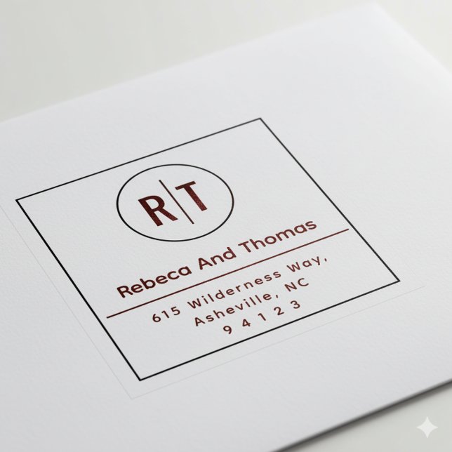 Monogram initials return address self-inking stamp (Creator Uploaded)