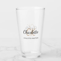 Monogram initials script black gold