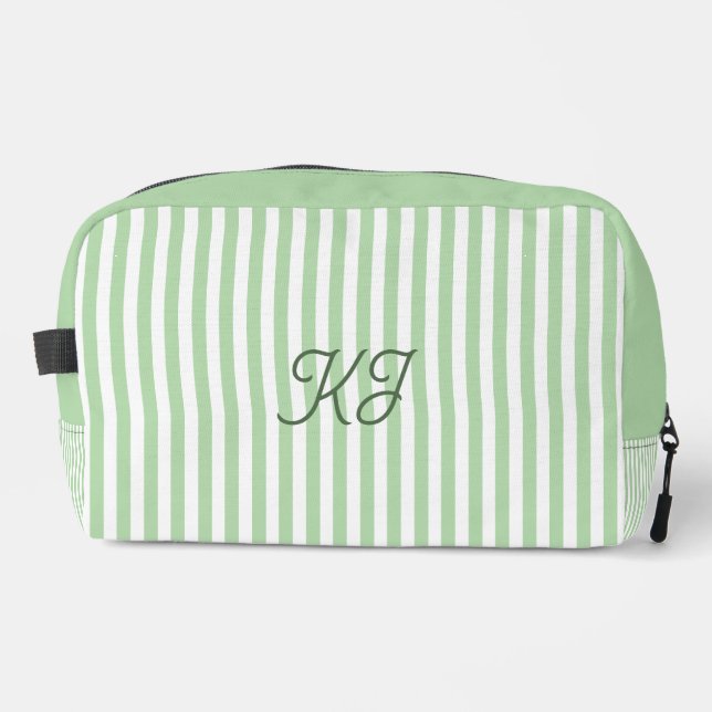 Monogram Initials Striped Custom Dopp Kit (Front)