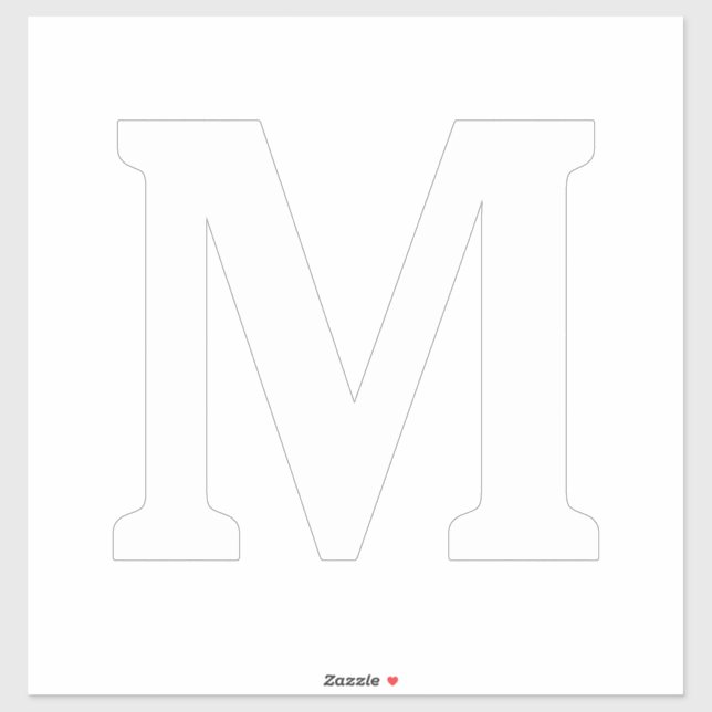 Monogram Initials White Bold Custom Name Trendy (Sheet)