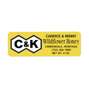 Monogram Initials Wildflower Honey Jar Labels