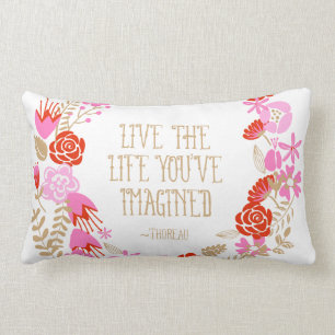 Monogram Inspiration Live Life Imagined Quote Lumbar Cushion