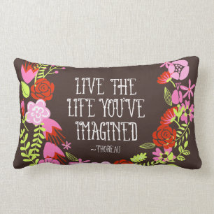 Monogram Inspiration Live Life Imagined Quote Lumbar Cushion
