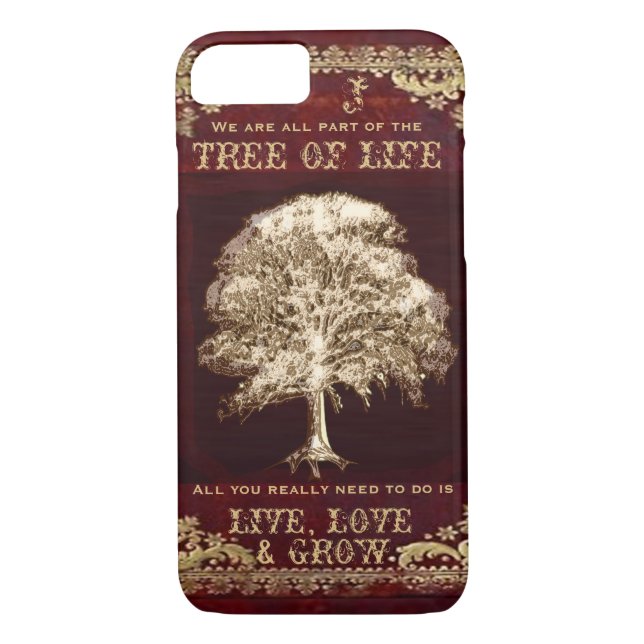 Monogram Inspirational Message Tree of Life Case-Mate iPhone Case (Back)