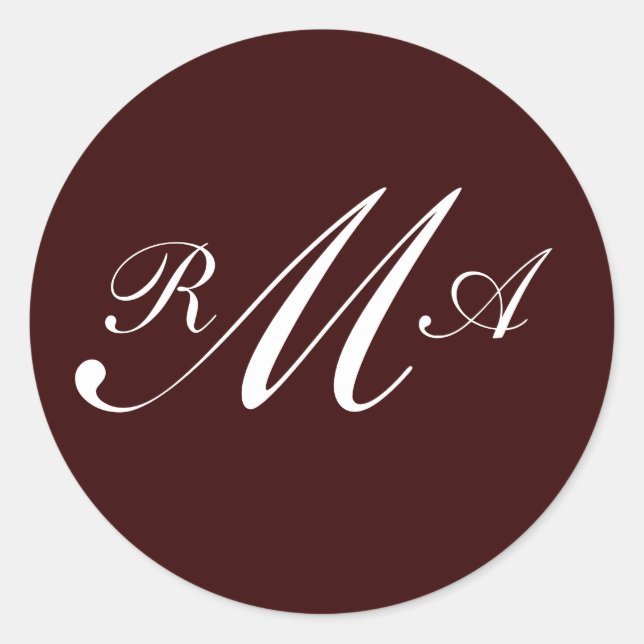 Monogram Invitation Seal Brown and White (Front)