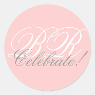 Monogram Invitation Seal Celebrate! Pink