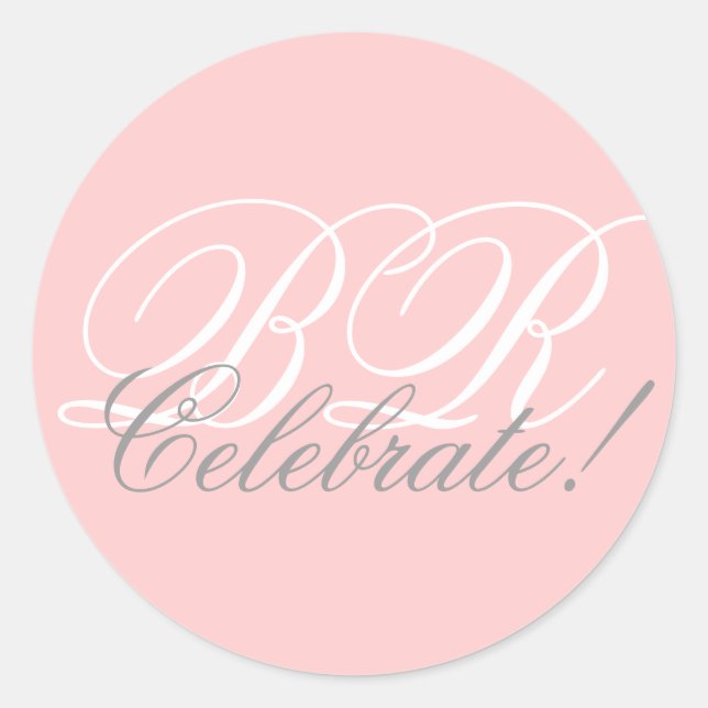 Monogram Invitation Seal Celebrate! Pink (Front)