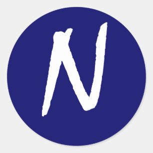 Monogram Invitation Seal "N" Customisable Navy