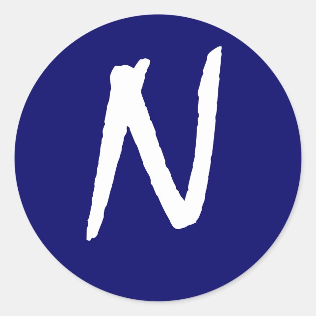 Monogram Invitation Seal "N"  Customisable Navy (Front)