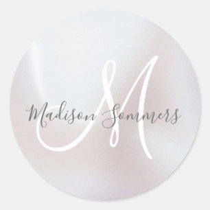Monogram Iridescent Pearl Shimmer Envelope Seals