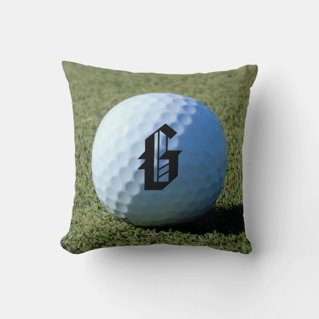 (Monogram - It) Golf Ball on Green close-up photo Cushion (Front)