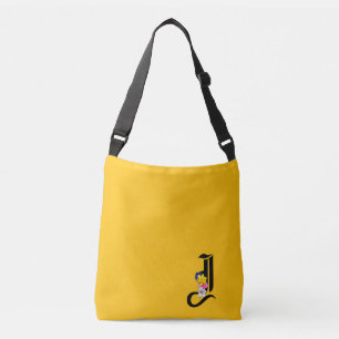 Monogram J Floral Golden Yellow  Crossbody Bag