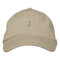 Monogram J Letter printed Initial Embroidered Hat