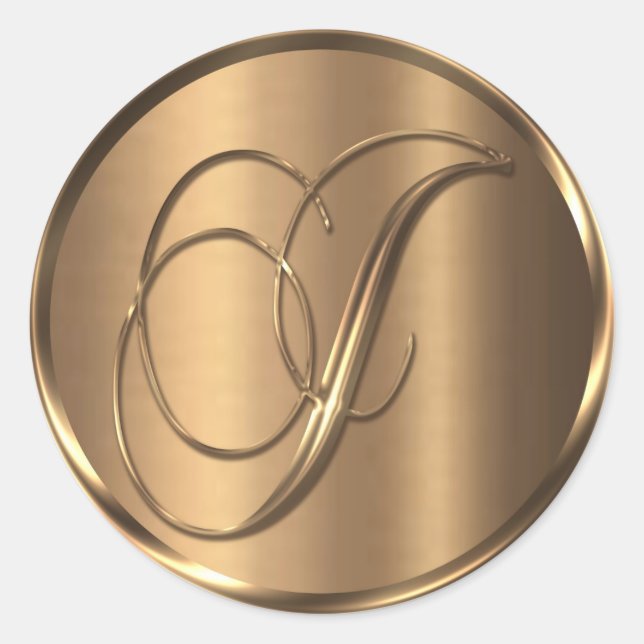 Monogram J NONMETALLIC Bronze Envelope Seal (Front)