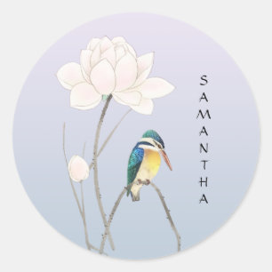 Monogram Japanese Vintage Kingfisher Sticker