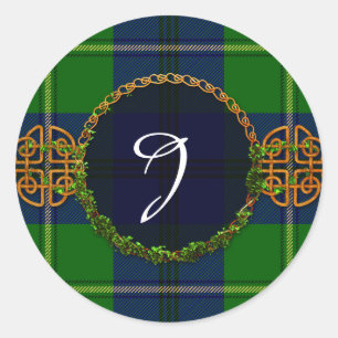 Monogram Johnston Tartan Classic Round Sticker