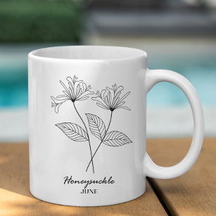 Monogram June Birth Month Flower Coffee Mug