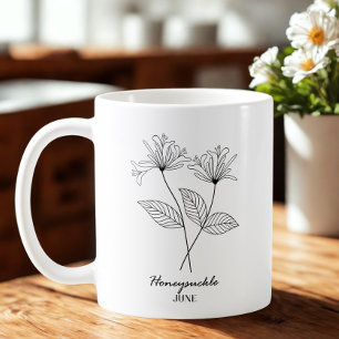 Monogram June Birth Month Flower Coffee Mug