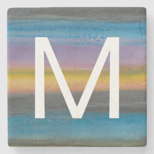 Monogram   Juniper Mist I Stone Coaster