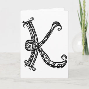 Monogram K Greeting Card