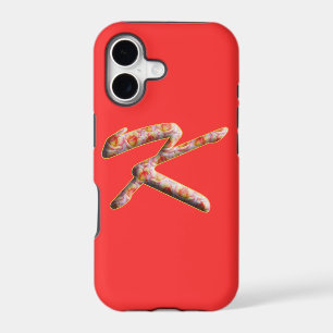 Monogram K in Roses Pattern Iphone 5 Case
