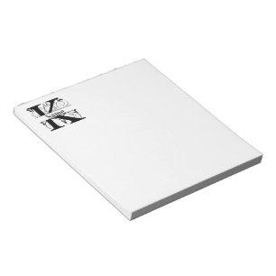 Monogram K Initial Stationary Desk Notepad