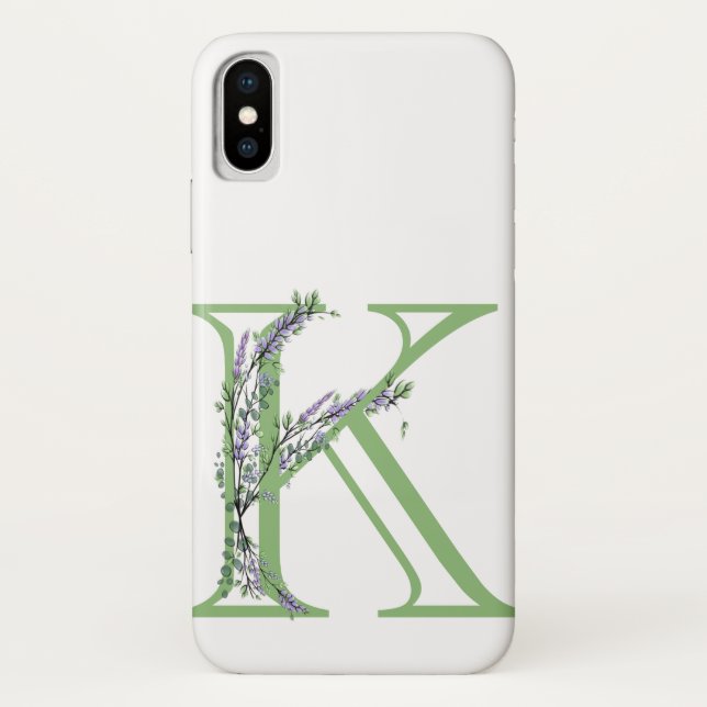 Monogram K Lavender Eucalyptus Case-Mate iPhone Case (Back)