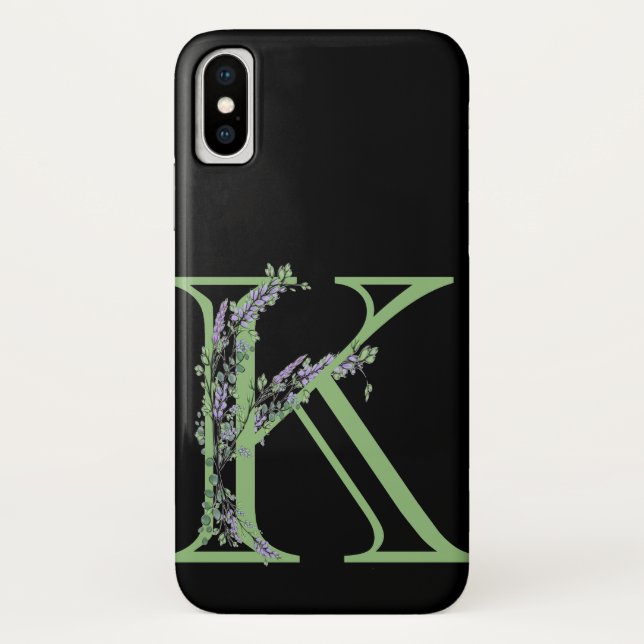 Monogram K Lavender Eucalyptus Case-Mate iPhone Case (Back)