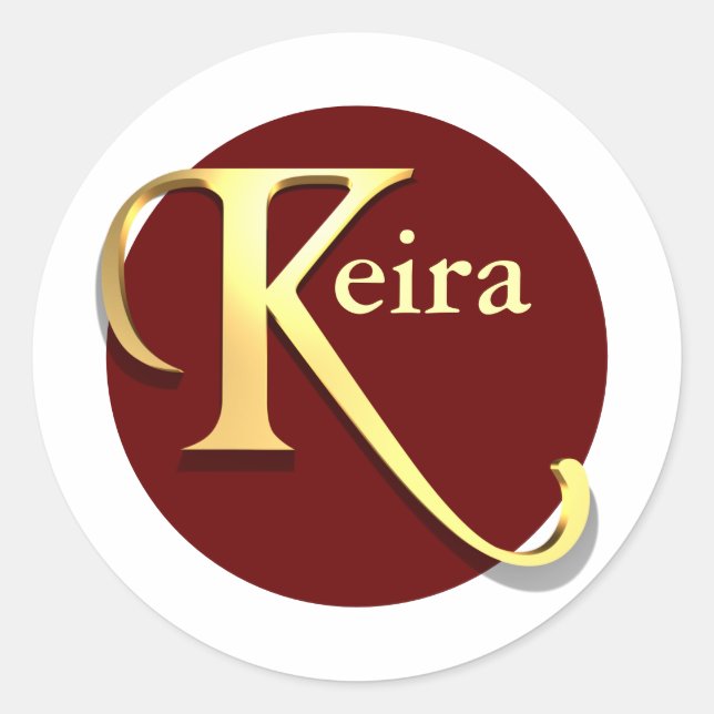 Monogram K Name Personalised Classic Round Sticker (Front)