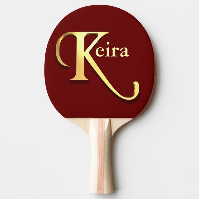 Monogram K Name Personalised Ping Pong Paddle (Front)