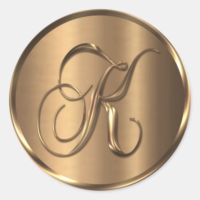 Monogram K NONMETALLIC Bronze Envelope Seal (Front)