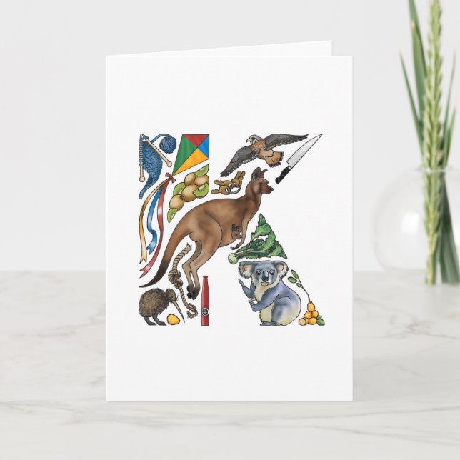 Monogram "K" note card (Front)