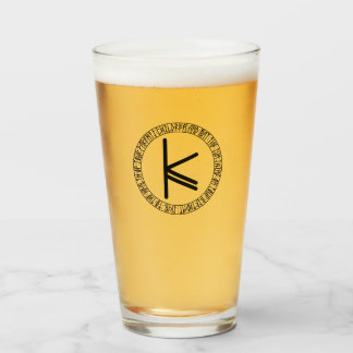 Monogram K - Viking Style - Pint Glass