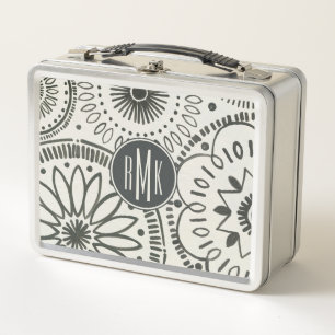 Monogram   Kami Abstract Pattern Metal Lunch Box