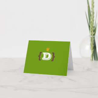 Monogram King "D" Notecard
