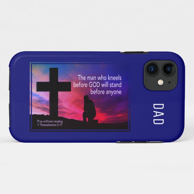 Monogram KNEELS BEFORE GOD Christian Case-Mate iPhone Case (Back (Horizontal))