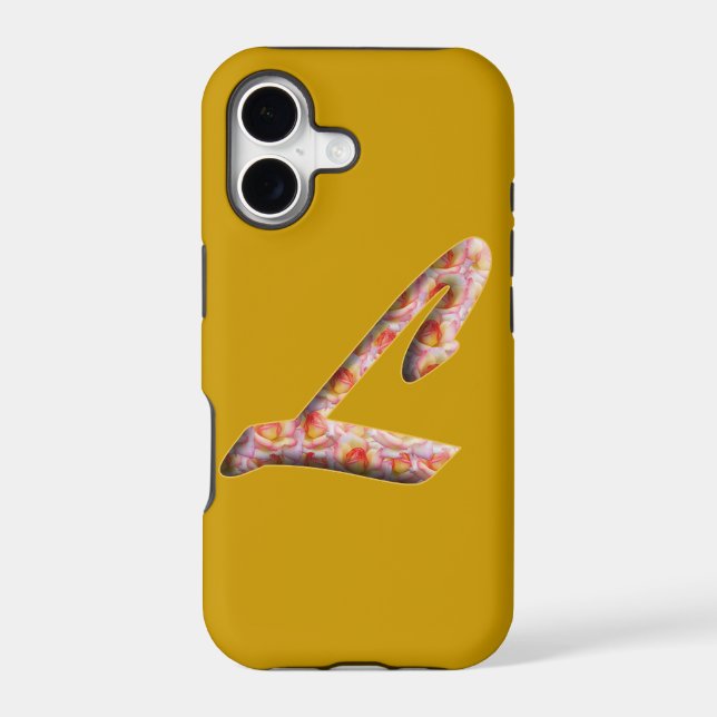 Monogram L in Roses Pattern Iphone 5 Case (Back)