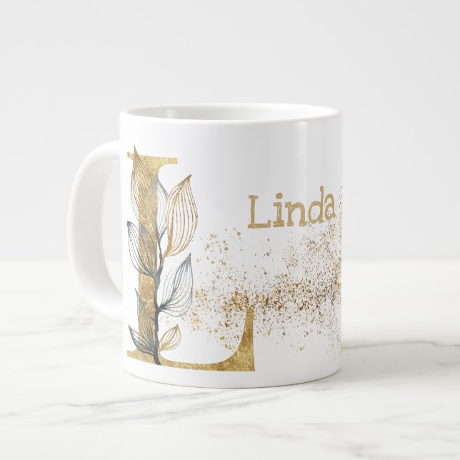 Monogram "L" Jumbo Mug Soup Ice Cream (Front Left)