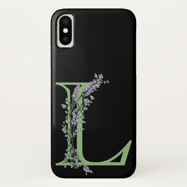 Monogram L Lavender Eucalyptus Case-Mate iPhone Case (Back)