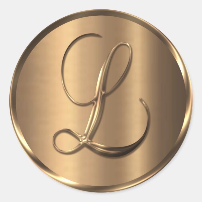 Monogram L NONMETALLIC Bronze Envelope Seal (Front)
