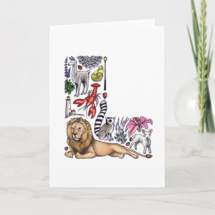 Monogram "L" note card