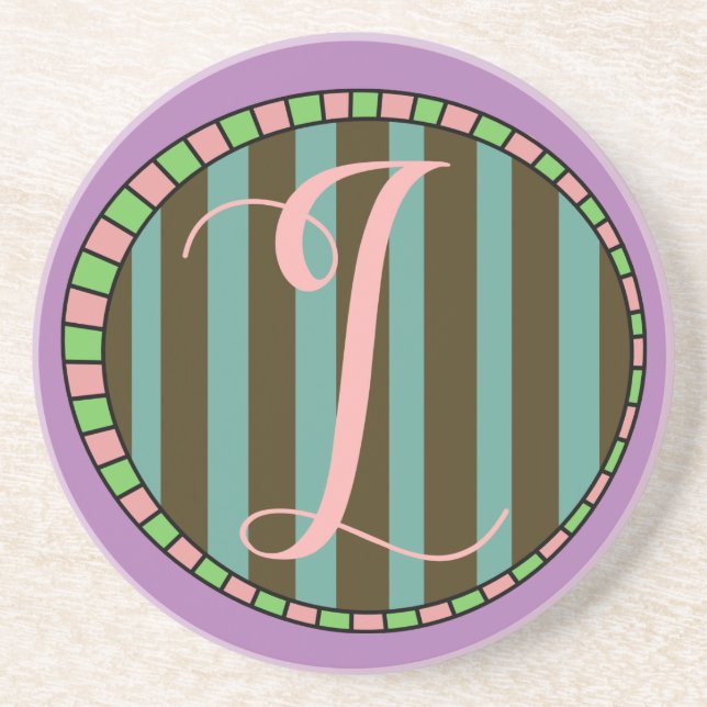 Monogram L Sandstone Coaster (Front)