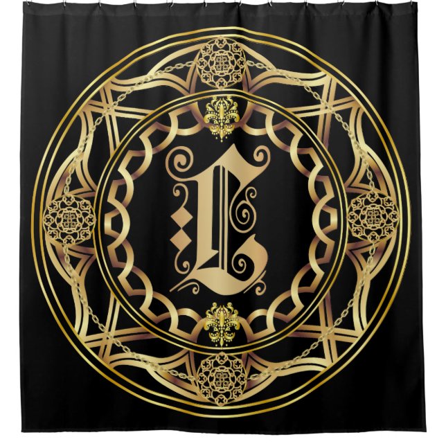 Monogram L Shower Curt Customise Change Back Shower Curtain (Front)