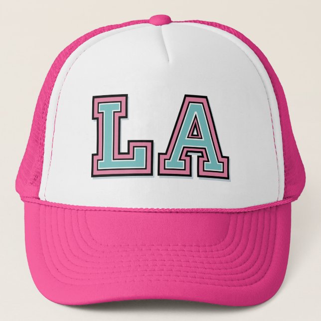 Monogram 'LA' initials Trucker Hat (Front)