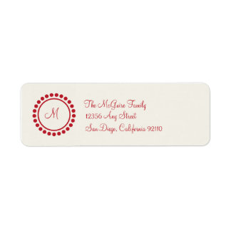 Monogram Label (red) Return Address Label
