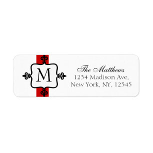 Monogram Labels Red Black White